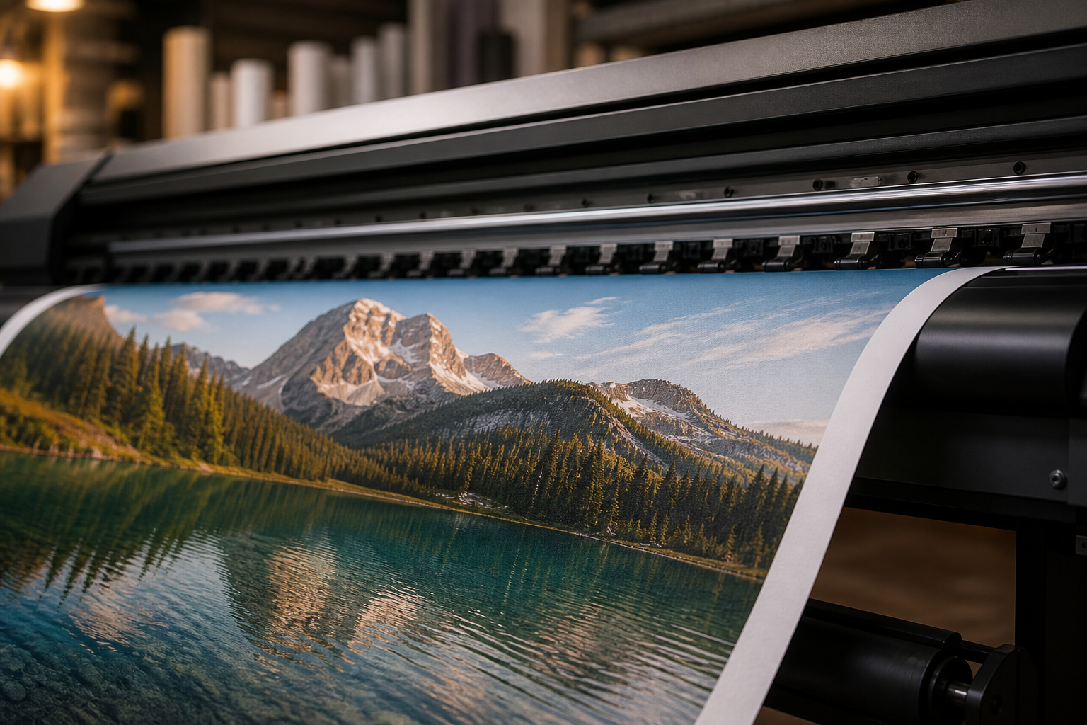 Tirage fine art giclée sortant d'une imprimante grand format